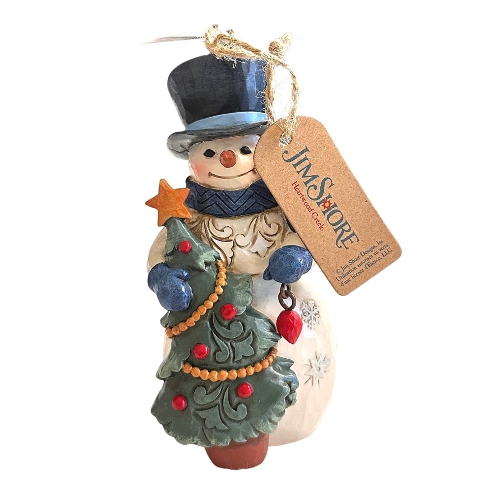 Jim Shore Heartwood Creek Snowman Ornament Christmas Tree Figurine 6017301 NWT‎